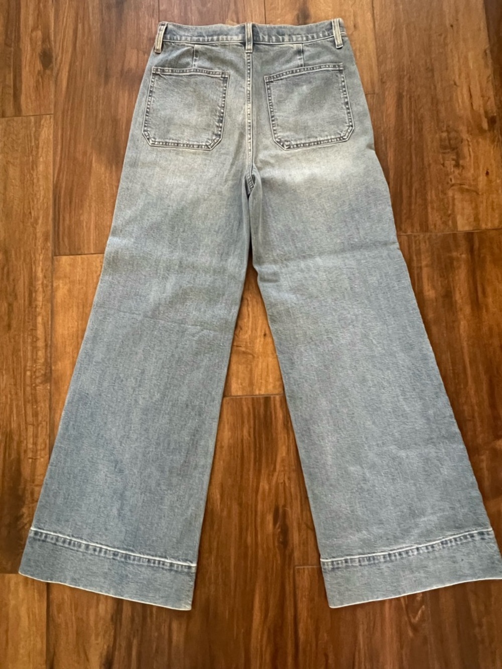 NWT J. Crew Sailor Denim High Rise Wide Leg Trouser Jeans in Blue River Wash - Picture 6 of 7